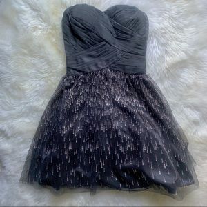 ADRIANNA PAPELL Short Silver/Sparkly Dress